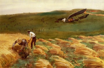  Singer Oil Painting - Crashed Aeroplane John Singer Sargent